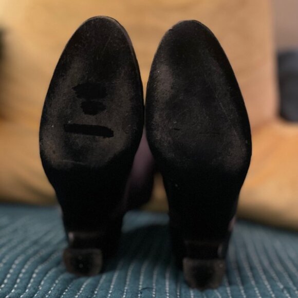 Vero Cuoio Granny Boots Suede Leather 38.5 Gray Black Button Up *Please Read* - Picture 9 of 15